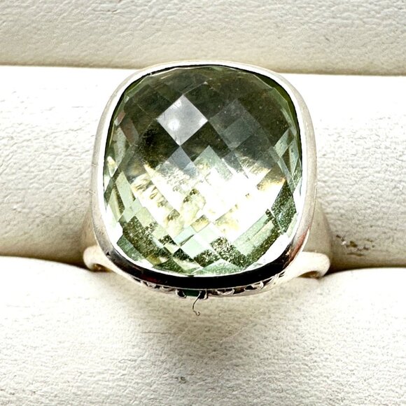 JMH Sterling Silver Green Gemstone Ring Size 10 Weight 10 Grams - Picture 2 of 4